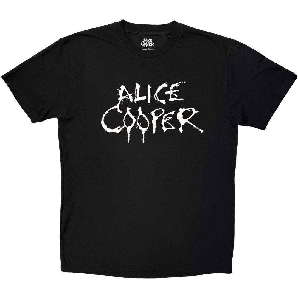 Alice Cooper - Logo Mono Heren Tshirt - Zwart/Wit